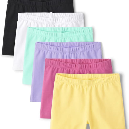 The Children's Place Pantalones cortos tipo bombacho para niña, rosa francés, paquete de 6, M