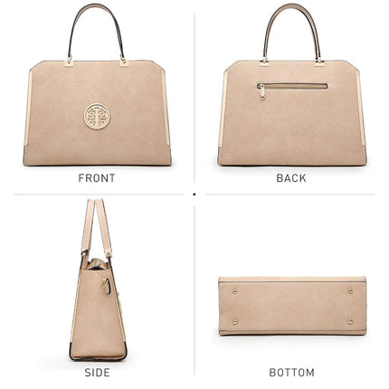 Dasein Women's Structured Designer Satchel Handbag Work Bag Shoulder Bag With Shoulder Strap