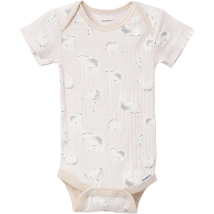 Gerber Unisex Bebé Paquete Múltiple de Bodis (Manga Corta y Larga), Oso Polar, 6-9 Meses