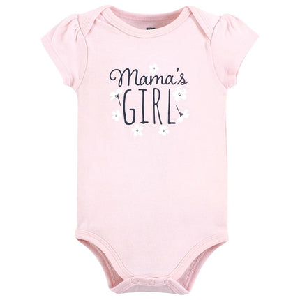 Hudson Baby Unisex Baby Cotton Bodysuits, Mamas Girl Tiny Flower, 9-12 Months, Mamas Girl Tiny Flower, 9-12 Months