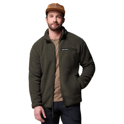 Columbia Men's Rugged Ridge High Pile Full Zip, Full Zip Fleece Jacket, Greenscape, Large