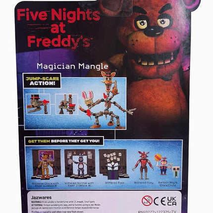 Jazwares Five Nights at Freddy's 5" Articulated Mangle Magician Collectible Figure with Startle Feature and Glow in the Dark Eyes