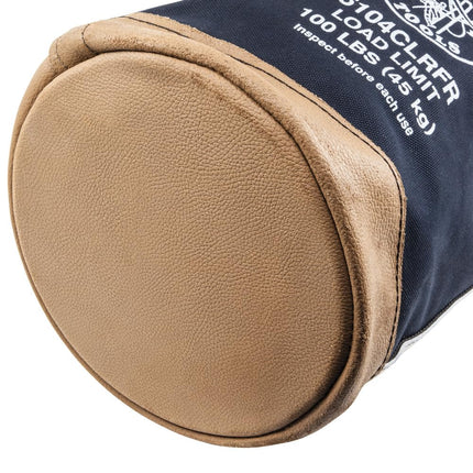 Klein Tools 5104CLRFR Canvas Bucket, Flame-Resistant Top Closing Tool Bucket, with Double-Reinforced Bottom, 100-Pound Load Rated