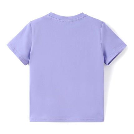 Disney Stitch Marvel Minnie Mickey Elsa Cotton Short Sleeve Birthday Shirt for Toddlers Big Kids Age 2-13 Years, Minnie Mouse Purple, 3 Years