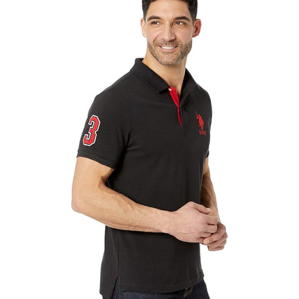 U.S. Polo Assn. Men's Short-Sleeve Polo Shirt with Applique - Black - XL