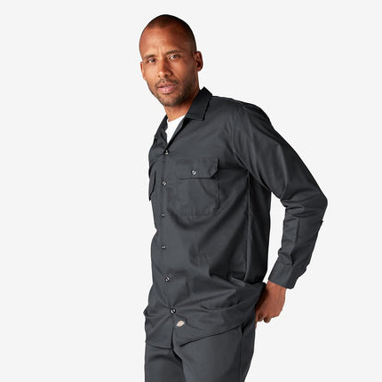 Dickies Men's Long Sleeve Work Regular Fit Casual Shirt, Charcoal Grey, XX-Large