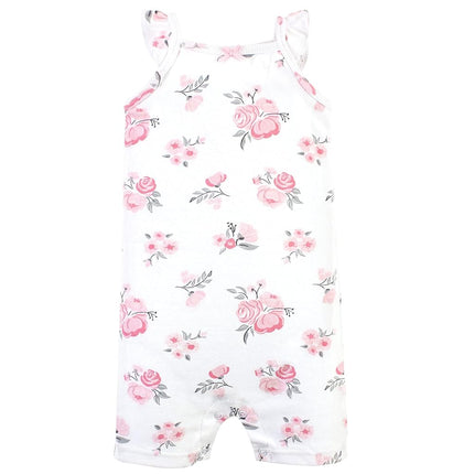 Grenouillères en coton unisexe Hudson Baby, à pois fleuris roses, 18-24 mois