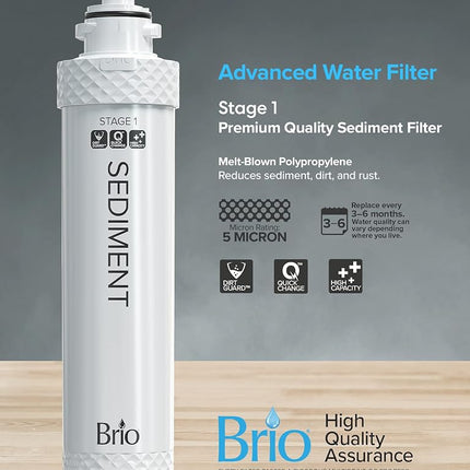 Brio NFMPP5M Water Filter, Polypropylene, White