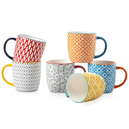 Cerkik Ceramic 10 Oz / 280 ml Coffee Mugs Set of 6