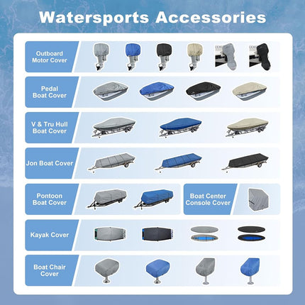 Explore Land Outboard Motor Cover - Waterproof and Fade Resistant 600D Heavy Duty Boat Engine Hood Covers - Fit for Motor 50-115 HP, Grey