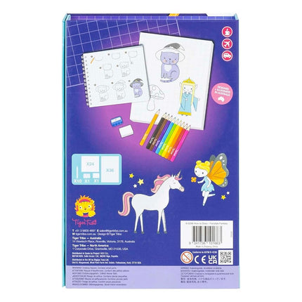 Tiger Tribe How to Draw Fantasy, 14 Piece Kids Drawing Set