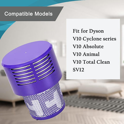 3 Pack V10 Filters Replacement Parts Compatible with Dyson V10 Cyclone Series, Cyclone V10 Absolute, Cyclone V10 Animal, V10 Total Clean, SV12, Replace Part No. 969082-01