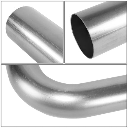 DNA MOTORING ZTL-PP-25-90-RAW 90 Degree Bend Tube DIY Custom Mandrel Exhaust Tubing, 2.5" OD, Mild Steel,Universal Fit