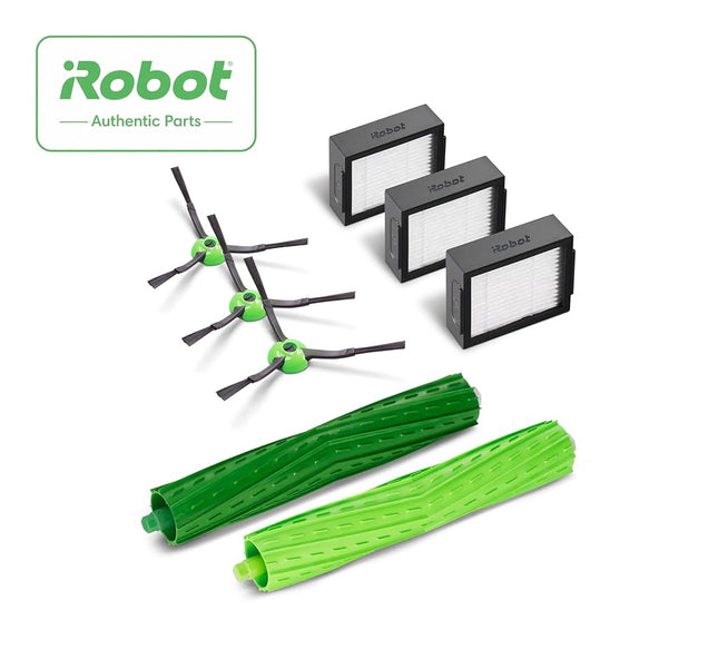 iRobot Roomba Authentic Replacement Parts - Roomba e, i, & j Series Replenishment Kit, (3 High-Efficiency Filters, 3 Edge-Sweeping Brushes, and 1 Set of Multi-Surface Rubber Brushes)