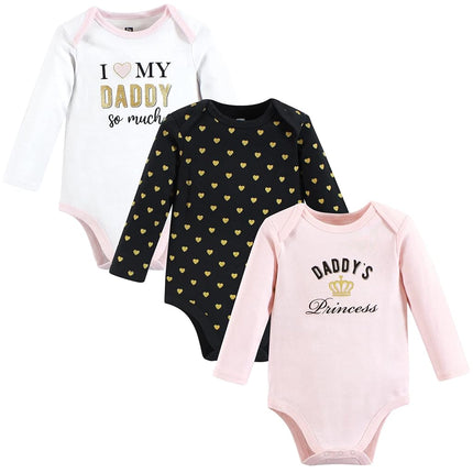 Hudson Baby Grenouillères unisexe à manches longues en coton, Daddys Princess, 9-12 mois