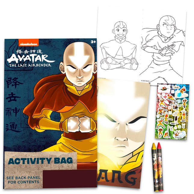 Set de Recuerdos para Fiesta de Cumpleaños Avatar la Leyenda de Aang de Nickelodeon - Paquete con 24 Kits de Juego de Avatar | Minilibros para Colorear, Pegatinas y Más para Bolsas de Regalo | Artículos para Fiesta de Avatar