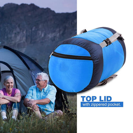 REDCAMP 15/25/35L Nylon Compression Stuff Sack for Sleeping Bag, Lightweight Compact Compression Bag for Camping Outdoor Hiking Backpacking Travelling, Blue (Blue S)