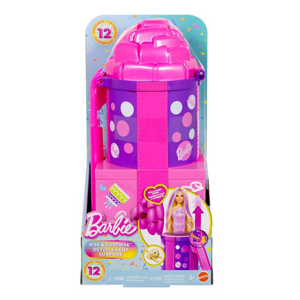 Barbie Rise & Surprise Doll & Accessories, Pet Birthday Series with 12 Surprises Including Slide & Color-Change Activity (Styles May Vary), JKF66