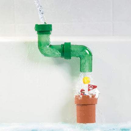 My Mario Bath Pipes Playset, Toddler Bath Toy with Water Pipes and Pouring System, Interactive Water Circuit Game with Mario Theme, Baby Bath Toys for Building and Learning, Age 2 Plus