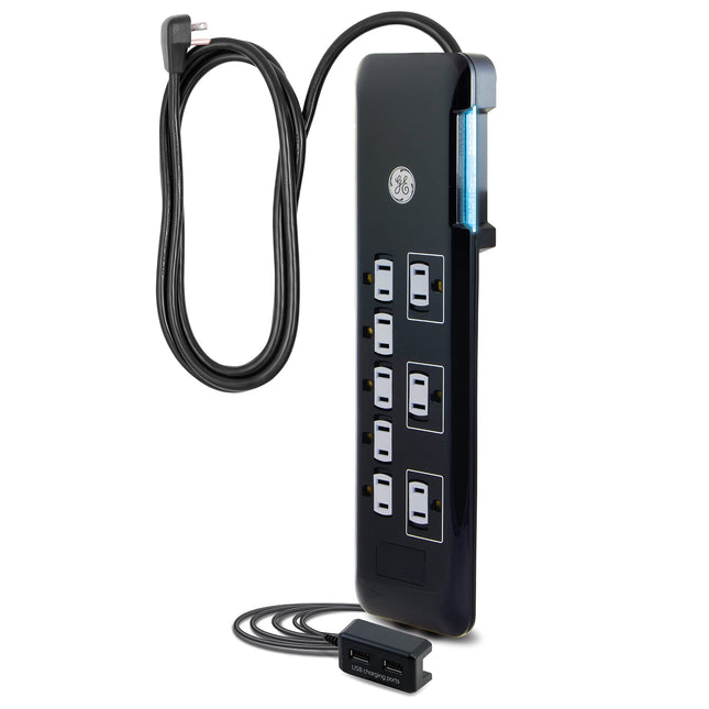GE UltraPro 8 Outlet Surge Protector, Tethered 2 U