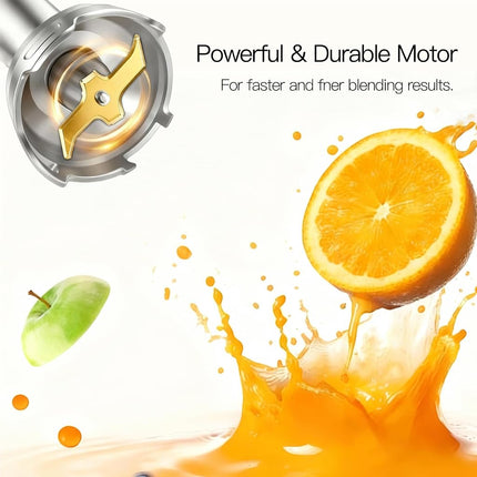 MEGAWISE 5-in-1 Hand Blender, 400W, Chopper & Whisk for Soups & Sauces