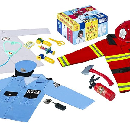 Forum Novelties Child's Frontline: Everyday Heroes Trunk Set (Police, Firefighter, Doctor), Small