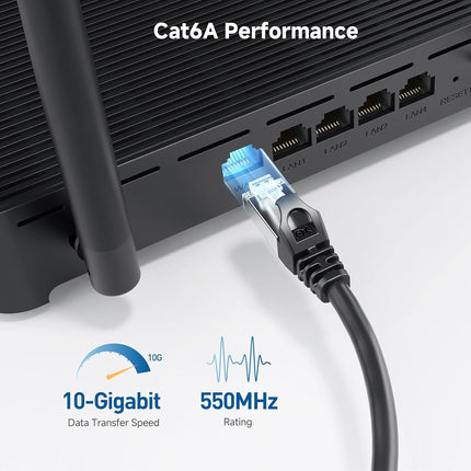Cable Matters Cable Ethernet Cat6A Apantallado de 3 m (Azul, RJ45, 10 Gbps, Cat 6A, Apantallado, Cable de Red) para Router, Redes