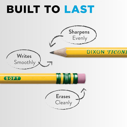 Ticonderoga Dixon Wood-Cased #2 HB Pencils, Box of 24, Yellow (13924)