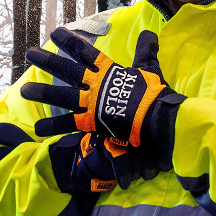 Klein Tools 60620 Guantes de trabajo, guantes térmicos de invierno con forro Thinsulate, resistentes al agua, palmas acolchadas, grandes