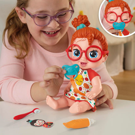 Set de muñeca bebé Baby Alive Lil Dreamer Dottie Doodle, pelo rojo, temática divertida de pijamada, juguetes preescolares para niñas y niños de 3 años en adelante