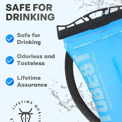 UTOBEST Water Bladder 1.5L Blue Hydration Bladder for Hiking Backpack