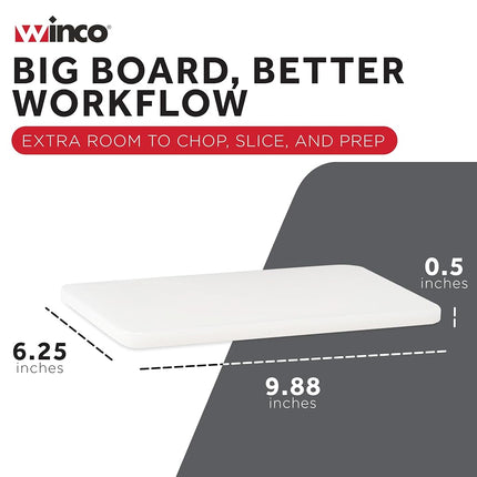 Winco Cutting Board, 6 by 10 by 1/2-Inch, White