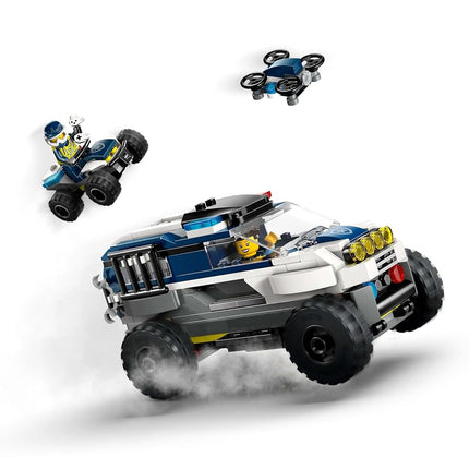 LEGO City Off-Road Police Car Chase Toy with 2 Trucks, a Quadbike, Drone, an Opening Safe and 2 Minifigures - Police Toys for 6+ Year Old Boys & Girls - 60449