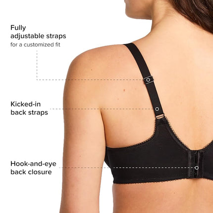 Wacoal Women's Retro Chic Full Figure Contour Underwire Bra, Black, 38DD