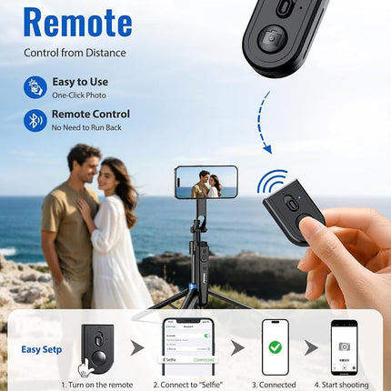 UBeesize 72” Auto Face Tracking Tripod for iPhone, MagSafe Selfie Stick with Remote, 360° Magnetic Phone Stand with Gesture Control for TikTok, Live Stream & Vlogging