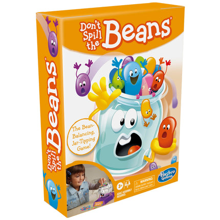 Hasbro Gaming No derrames los frijoles, juego preescolar fácil y divertido para niños de 3 años en adelante, para 2 jugadores