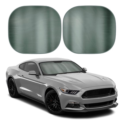 BDK 2PC Metallic Charcoal Gray Car Window Sun Shad