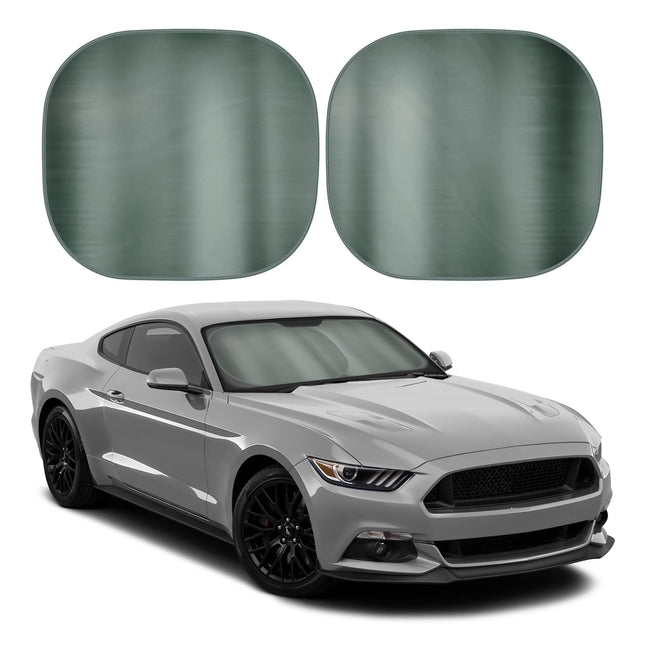 BDK 2PC Metallic Charcoal Gray Car Window Sun Shad