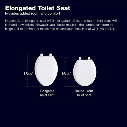 Kohler 75796-0 Cachet Nightlight Quiet-Close with Grip-Tight Toilet Seat