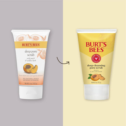 Burt's Bees - Deep Pore Scrub - Peach & Willowbark 120ml (Pack of 3)