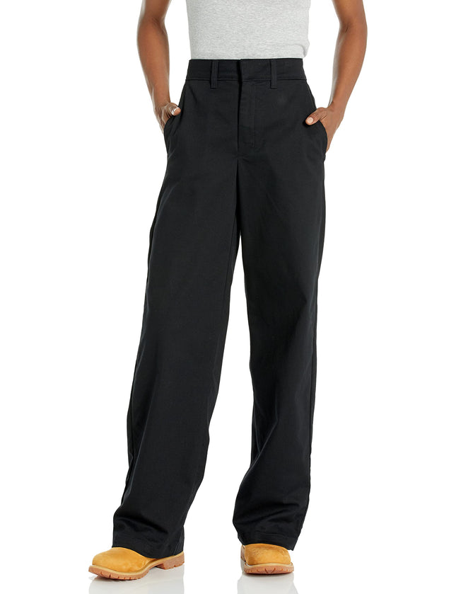 Dickies Women's High Rise Wide Leg Twill Pants, Ri