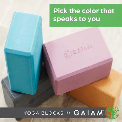 Gaiam Yoga Block - Supportive Latex-Free Eva Foam - Soft Non-Slip Surface with Beveled Edges for Yoga, Pilates, Meditation - Yoga Accessories for Stability, Balance, Deepen Stretches (Cool Mint)