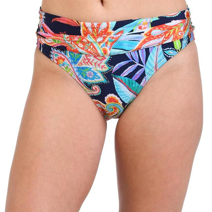 La Blanca Women's Skirted Hipster Bikini Swimsuit Bottom, Multi//Tropidelic Paisley, 16