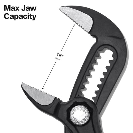 Klein Tools D5057BS 7-Inch Straight Jaw Quick-Adjust Pump Pliers, Adjustable Pliers, Heavy-Duty Hand Tool with Serrated Teeth