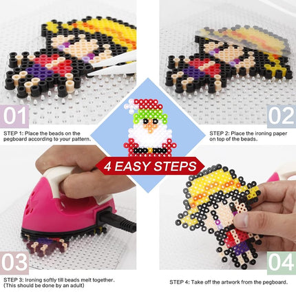 INSCRAFT 23000 pcs Fuse Beads Kit for Kids Crafts, 30 Colors Iron Beads Set