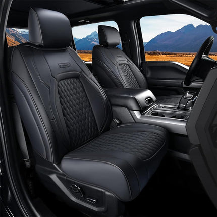Fundas de asiento Coverado, juego completo para Jeep Wrangler, fundas de asiento de coche impermeables para camión, fundas de asiento automotrices a medida para Jeep Wrangler JK 4 puertas 2008-2012, fundas de asiento Wrangler de cobertura completa (Negro)