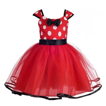 Dressy Daisy Baby Girl Polka Dots Tulle Dress, Red