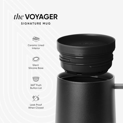 Simple Modern Travel Coffee Mug with Lid and Handle | Reusable Insulated Stainless Steel Coffee Tumbler Tea Cup | Gifts for Women Men Him Her | Voyager Collection | 12oz | Blue Dune