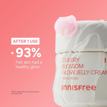 INNISFREE Cherry Blossom Glow Jelly Cream with Niacinamide, Korean Hydrating moisturiser for Smooth, Radiant Skin