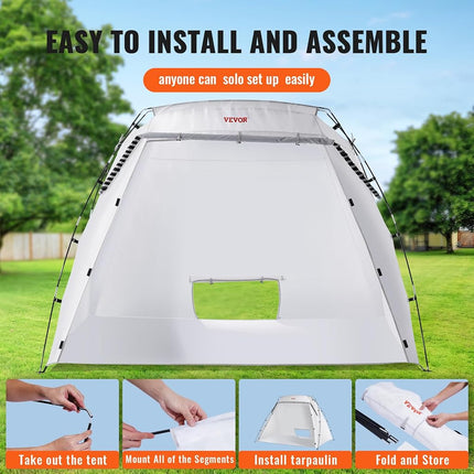VEVOR Airbrush Spray Booth, Portable Hobby Airbrush Paint Spray Booth Kit with 4 LED Light, Powerful Dual Exhaust Fans, Turntable and 6 ft Extension Hose, for Painting Models, Arts, Crafts, Cakes